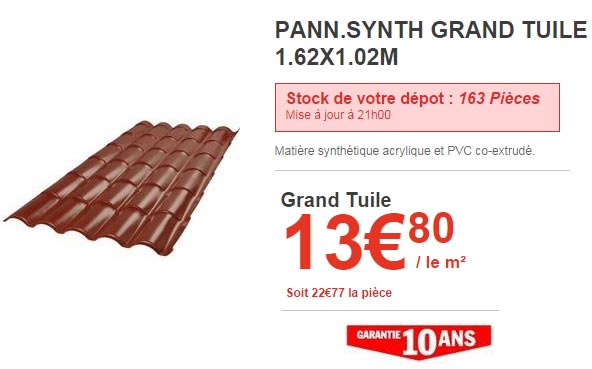 question au sujet de l absence d un produit chez brico depot polytuile tarif toiture chaude ossature bois