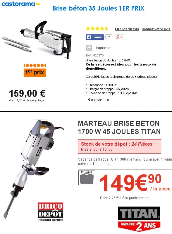 Leroy Merlin Perceuse Electrique Filaire à Percussion - 900W - Garantie 2  Ans - Prix pas cher