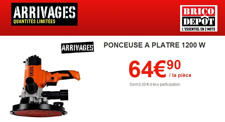 Avis ponceuse platre Brico Dépôt