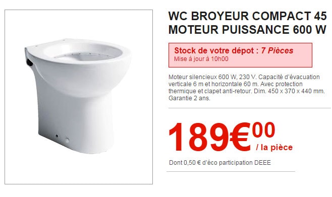 WC broyeur Brico Dépôt