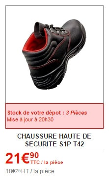 chaussures de sécurité brico depot