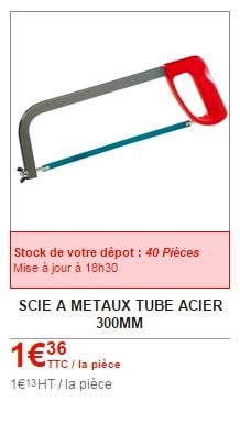 scie à métaux bricodepot