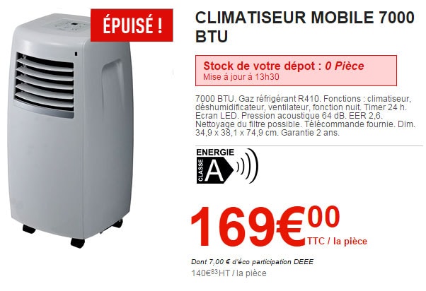 climatiseur Brico Dépot