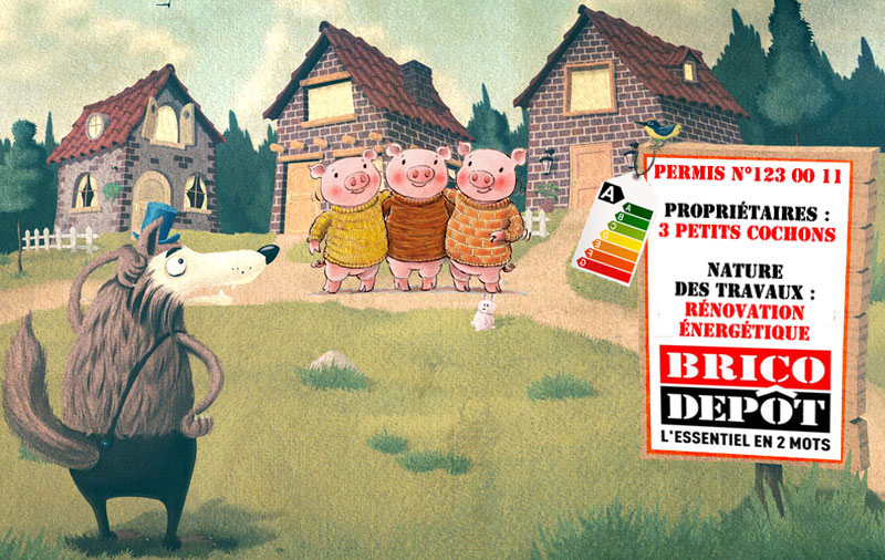 brico depot et les 3 petits cochons