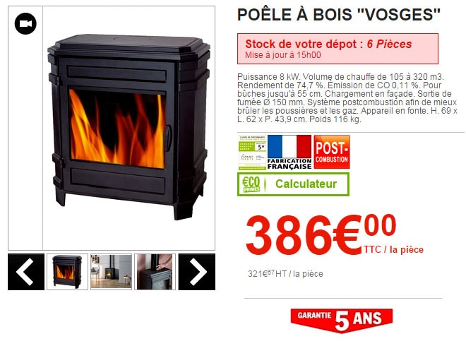 Poêle à bois Brico Dépôt