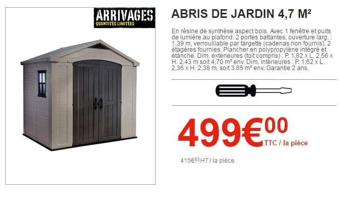 abri de jardin brico dépôt