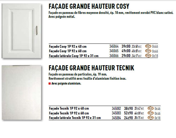 façade de cuisine