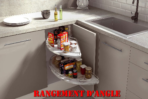 rangement de meuble d'angle rotatif