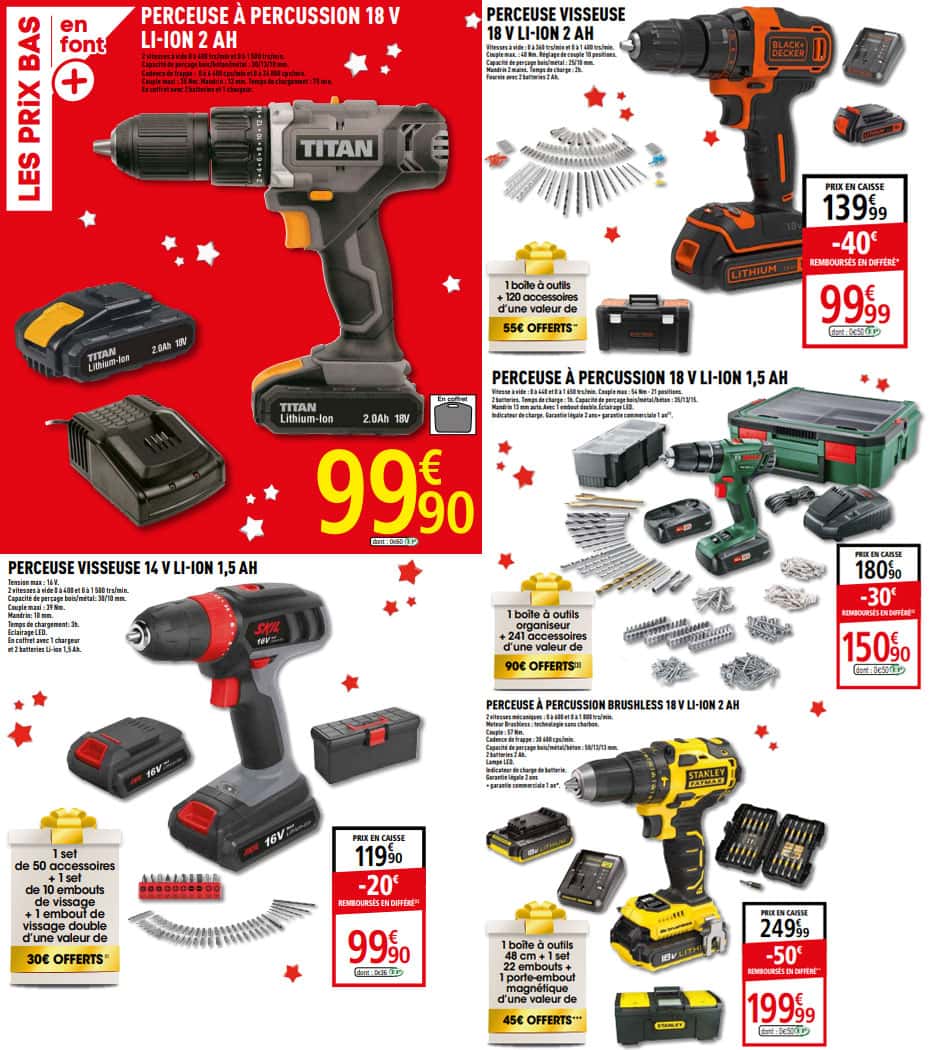 soldes perceuse brico depot