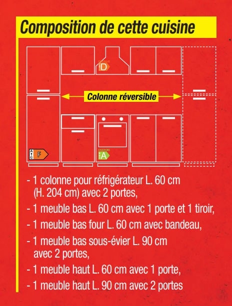 composition des meubles de la cuisine virginia à 1 199€