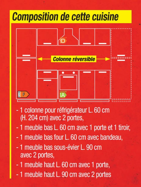 composition des meubles de la cuisine virginia à 1 199€