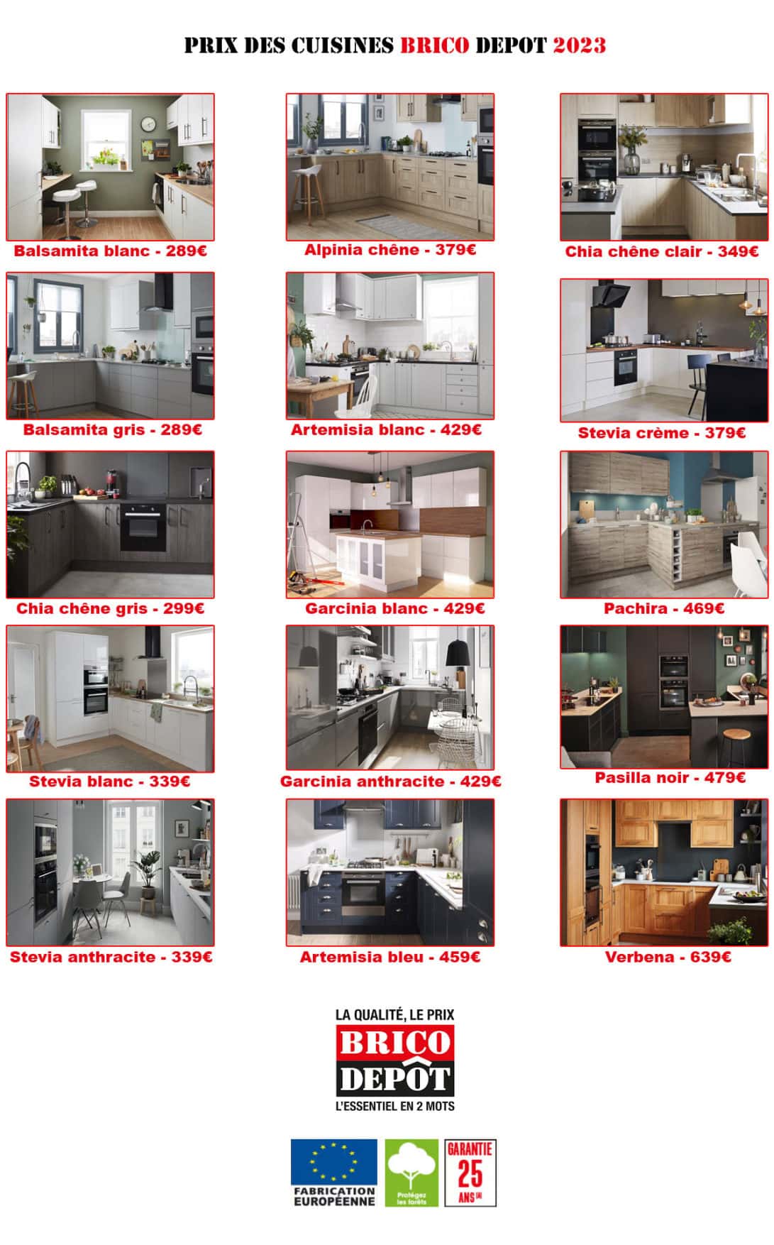 Les cuisines Brico Dépôt 2023