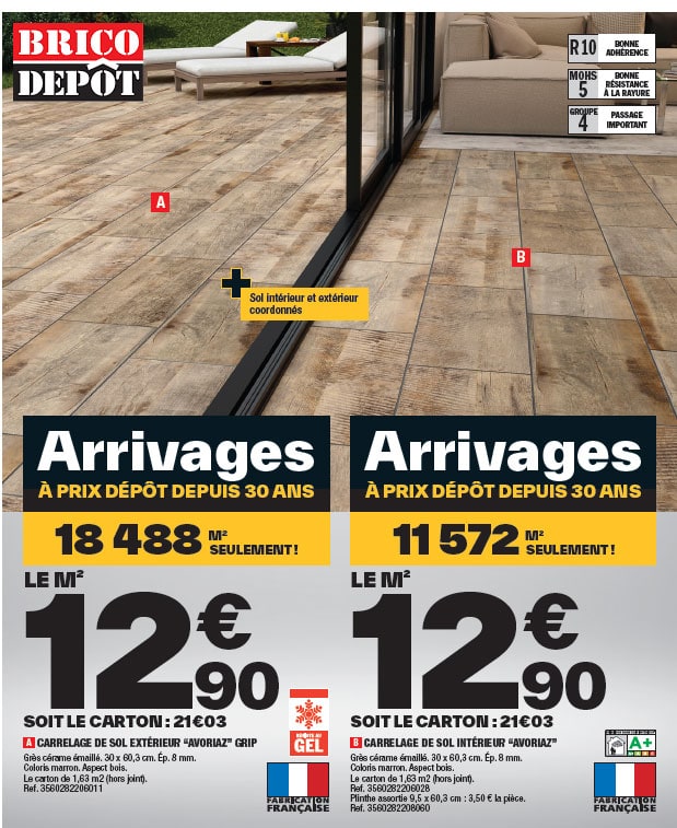 carrelage imitation bois brico dépôt