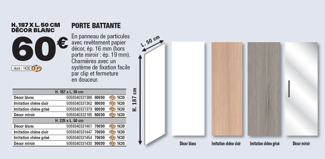 portes de dressing brico dépôt