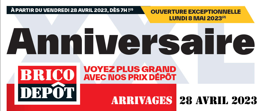 arrivages brico dépôt du 28 avril 2023