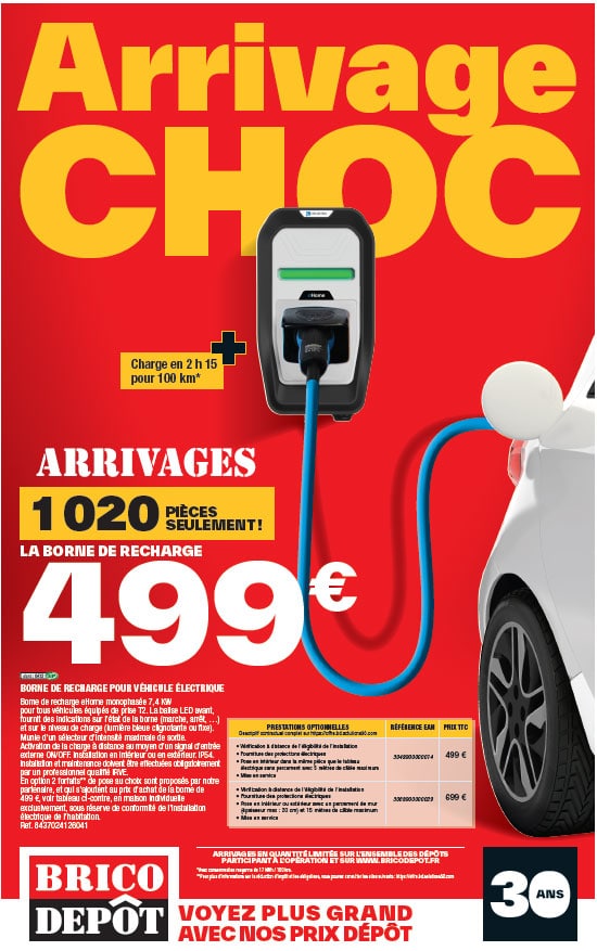 borne de recharge électrique brico dépôt