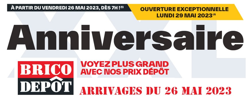 arrivages brico dépôt du vendredi 26 mai 2023