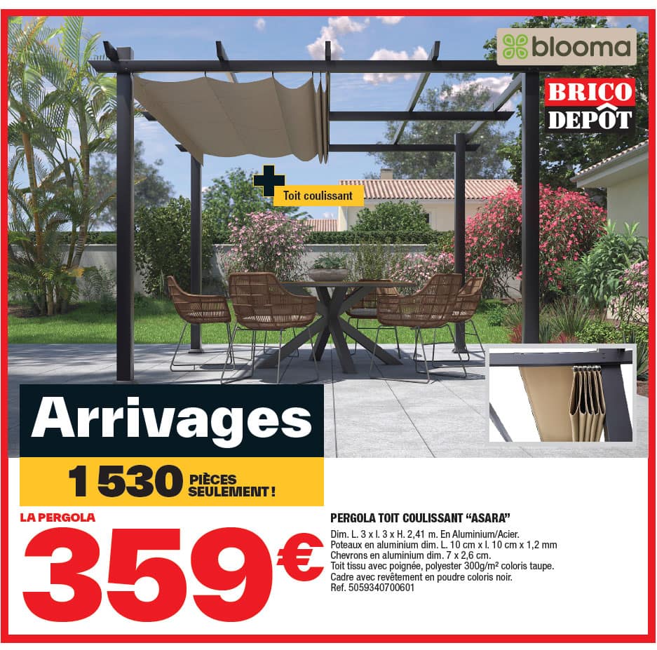 pergola en acier brico dépôt