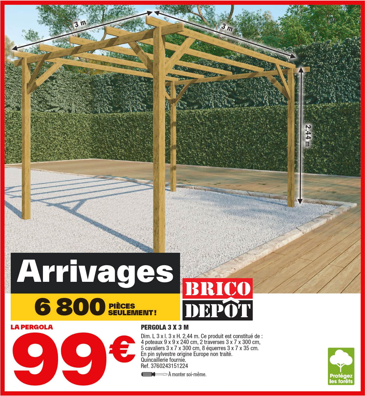 pergola pin sylvestre brico dépôt