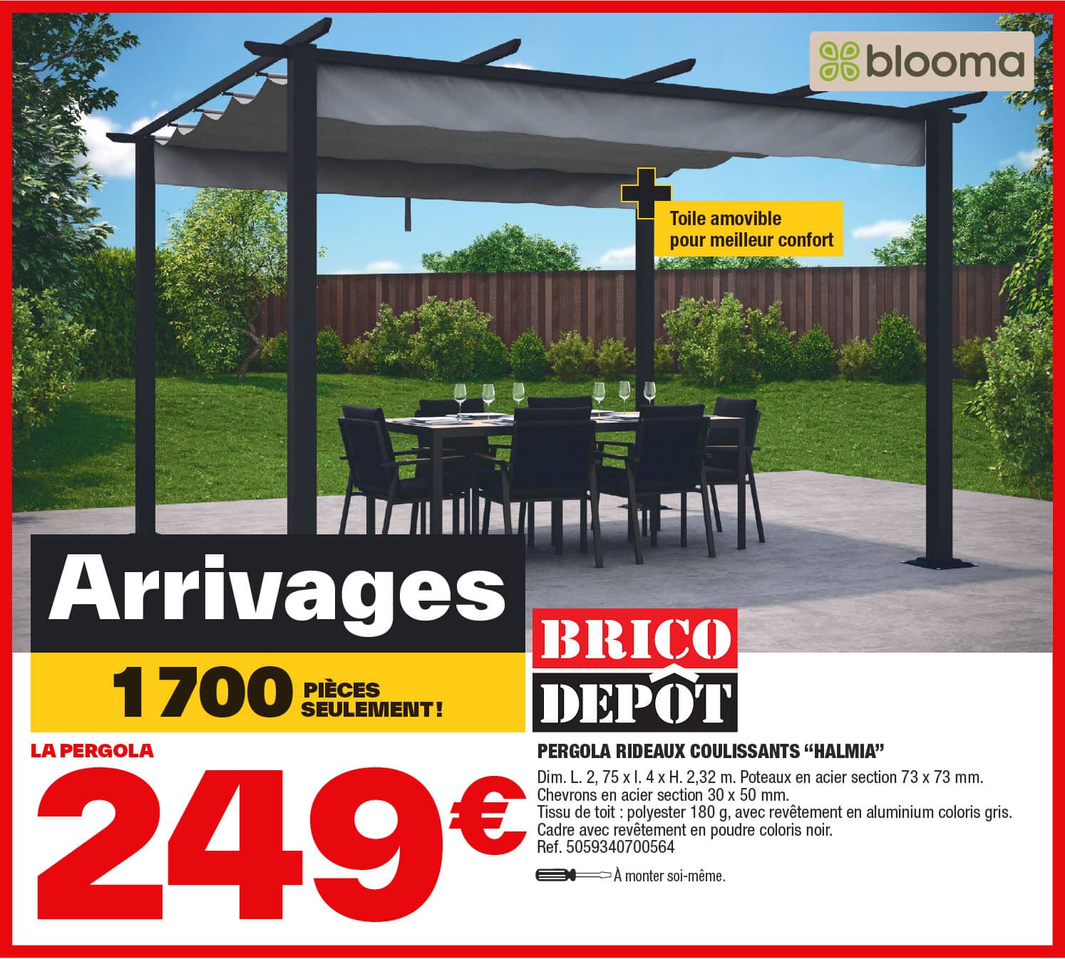 Pergola rideaux coulissant brico dépôt