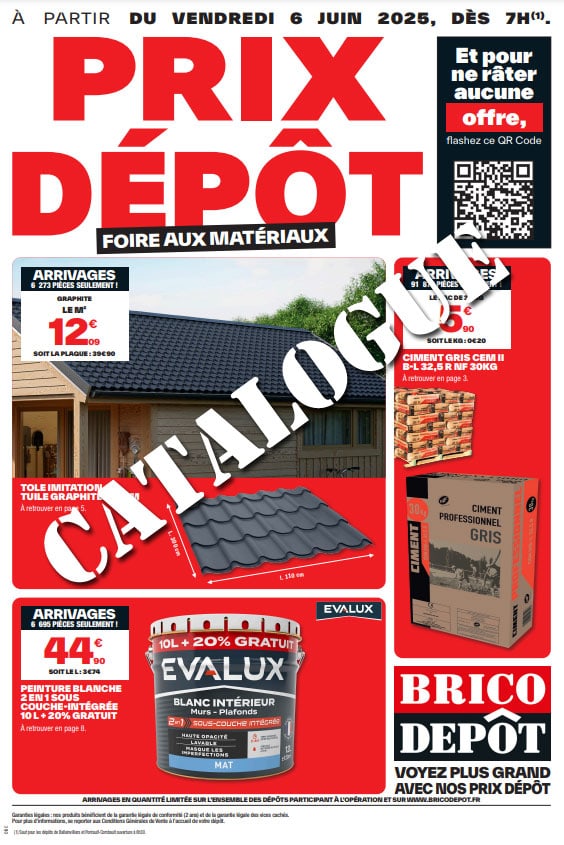 Page de couverture du catalogue brico dépôt du 6 juin 2025