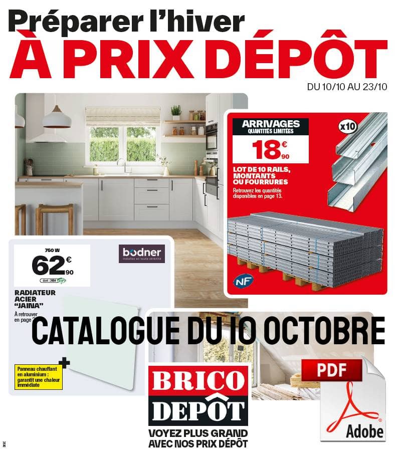 montants à placo dans le brico dépôt catalogue du 10 octobre 2025