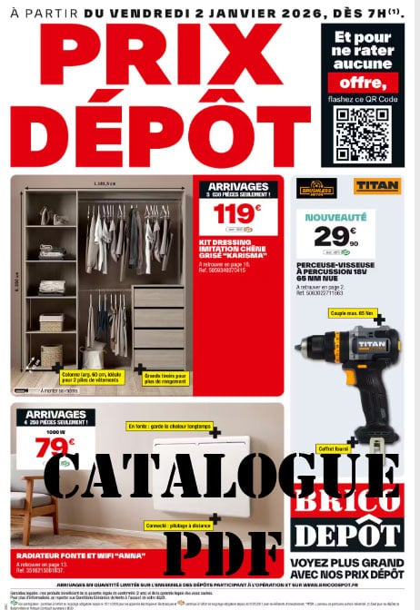 Arrivages brico dépôt dans le catalogue hebdomadaire du mois de janvier 2026 brico depot catalogue 2026, le catalogue hebdomadaire du mois de janvier à consulter en ligne ou télécharger au format pdf