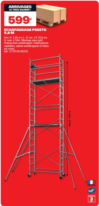 arrivages échafaudage brico dépôt