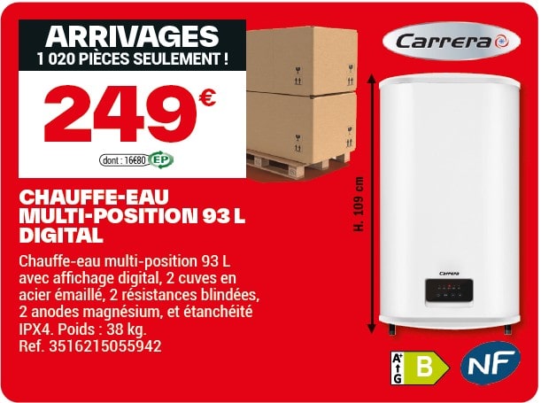 arrivage de chauffe eau brico dépôt dans le dernier catalogue