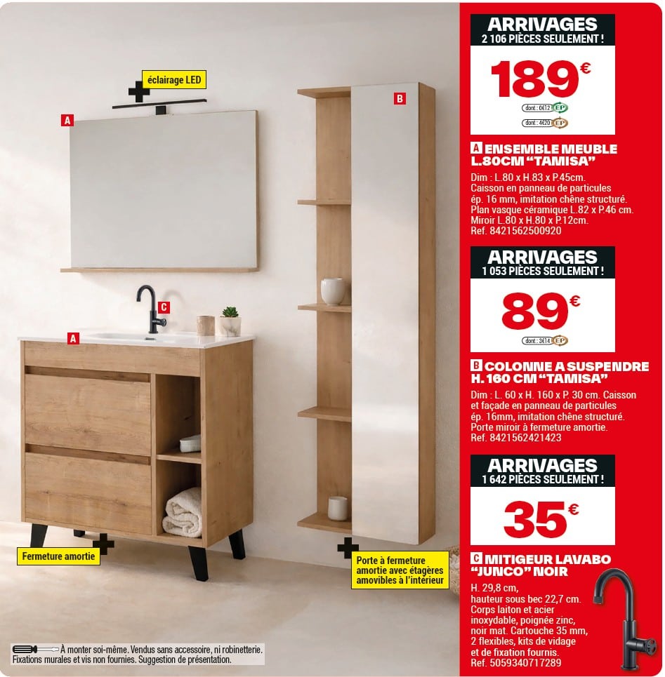 arrivage meuble de salle de bain