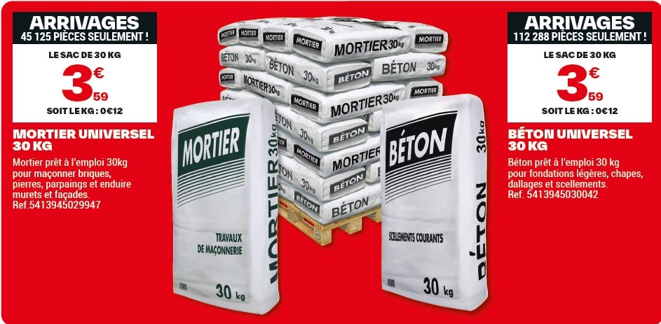 Prix du mortier béton brico dépôt