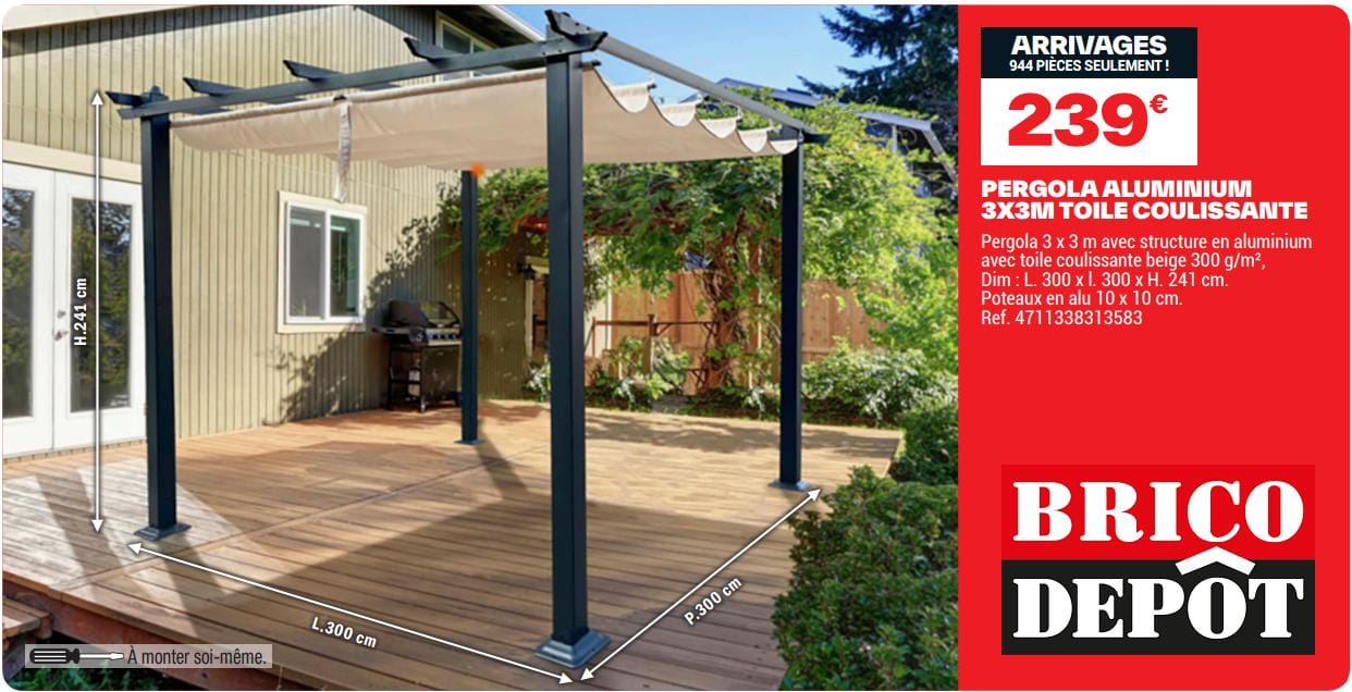 Arrivage brico dépôt de pergola