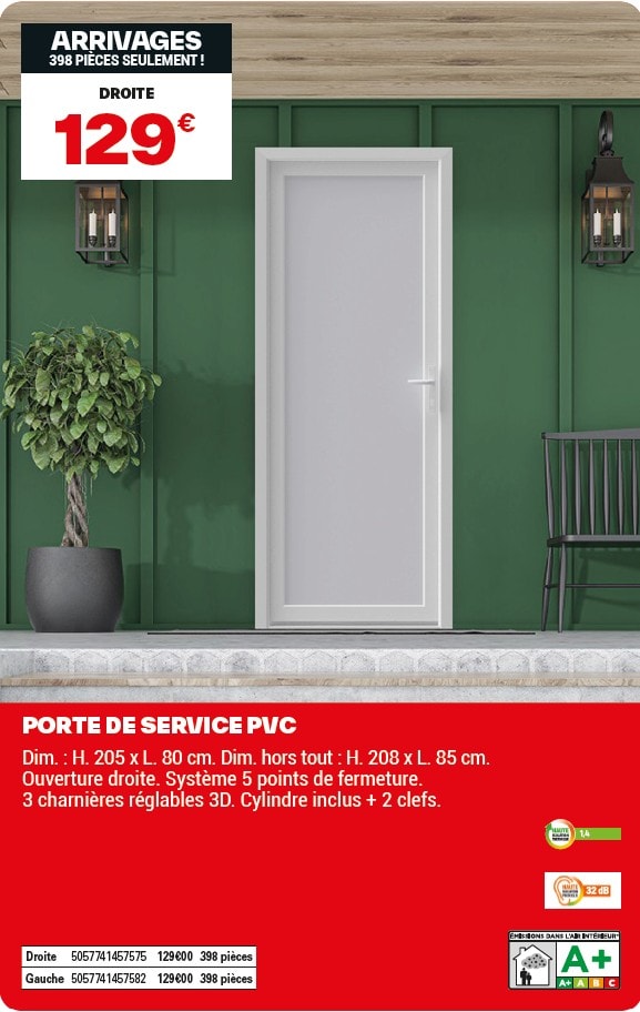 porte de service pvc brico dépôt