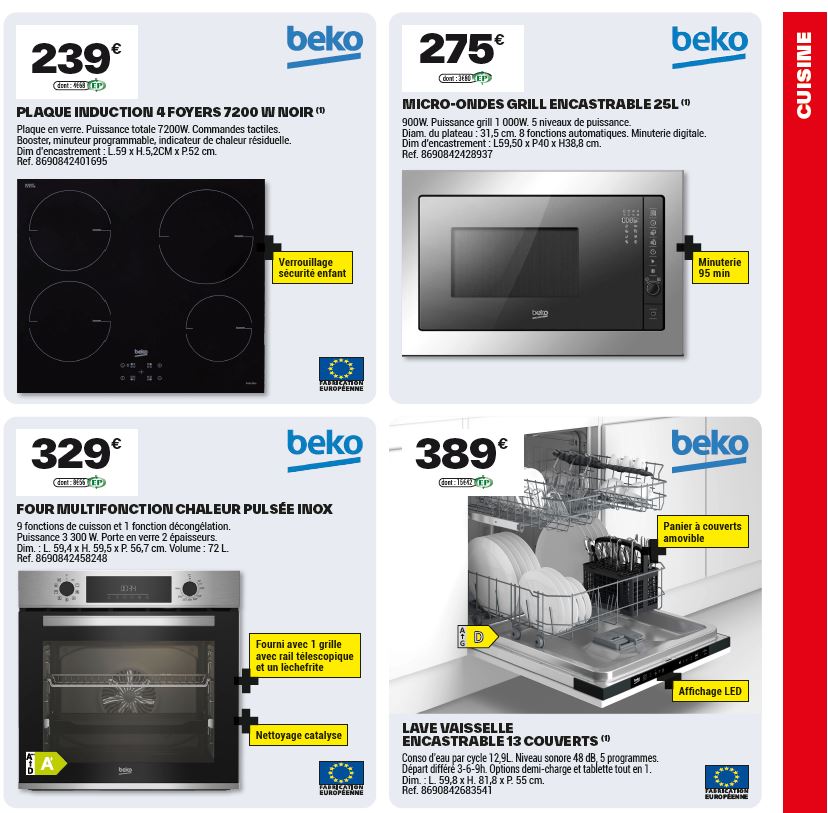 electroménager brico depot pas cher pour équiper la cuisine
